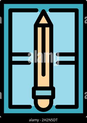 Window installation icon. Outline window installation vector icon color flat isolated Stock Vector