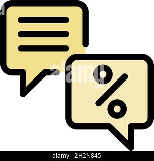Conversion rate chat icon. Outline conversion rate chat vector icon color flat isolated Stock Vector