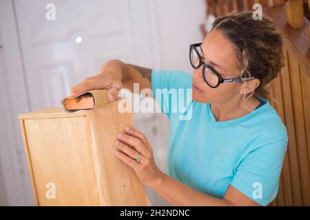 Craftswoman working at home Stock Photo