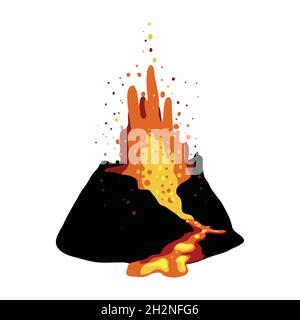 Volcano eruption illustration Stock Vector