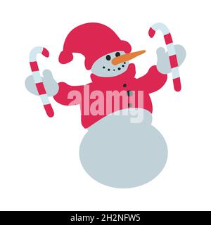 Snowman isolated in white background Stock Vector