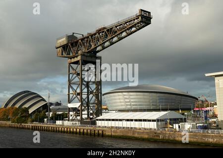 The Sottish Events Campus venue for the United Nations Climate Change Conference COP26 in Glasgow Scotland showing temporary structures for delegates Stock Photo
