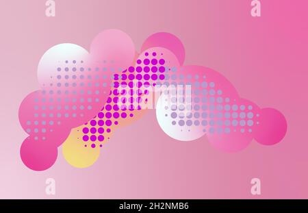 Vector Abstract Half-Tone colourful shapes on shaded Backgrounds Stock Vector
