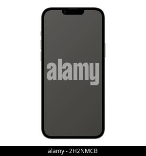 New model iphone 13 pro max graphite, flat design mobile phone vector stock illustration Stock Vector