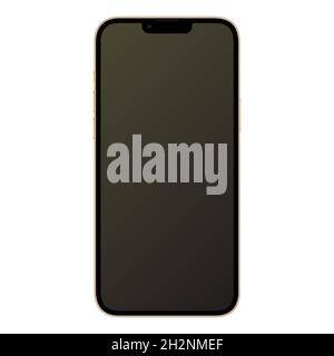 New model iphone 13 pro max gold, flat design mobile phone vector stock illustration Stock Vector