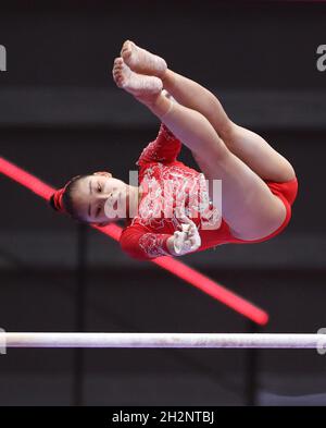 Luo Rui Kitakyushu, Japan. 23rd Oct, 2021. Luo Rui of China gets prepared to ...