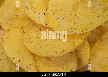Chips close up. The texture of potato chips. Stock Photo