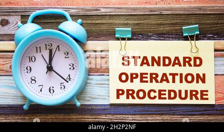 Text sign showing Standard Operating Procedure. Concept photo Stock Photo