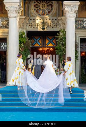 princess nina of greece wedding dress Princess Nina of Greece and Denmark Wore Chanel to Marry Prince Philippos in Athens