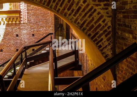 Milan, Italy - june 13, 2017: Inside the Sforza Castel, Castello Sforzesco Stock Photo