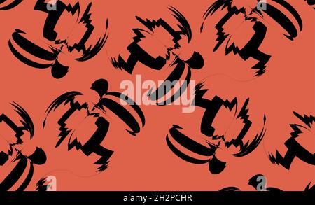 Abstract background with red hexagons falling down vector illustration. Stock Vector