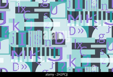 Vector seamless pattern, with lettering. Stock Vector