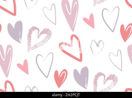 Pattern with tender hearts. Vector image Stock Vector