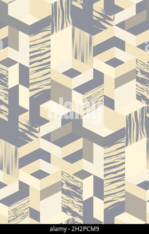 Vector abstract geometric background in retro colors Stock Vector