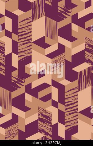 Vector abstract geometric background in retro colors Stock Vector