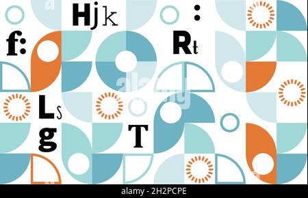Abstract geometric typography letters background - seamless vector pattern. Font abstract background Stock Vector