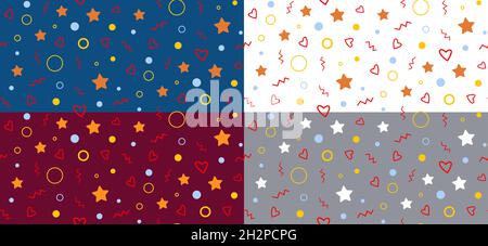Seamless patterns in yellow colors with geometric elements. Pattern hipster style. Pattern suitable for posters, postcards, Stock Vector