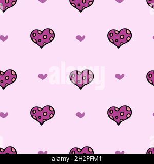 Pink background with hearts. Pattern for wrapping paper.  Stock Vector