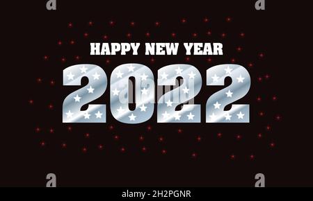 Happy new year 2022. vector Illustration for new year greeting card, banner, poster, and background decoration. eps 10 Stock Vector