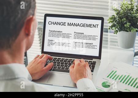 Change management concept, transformation or transition in business company Stock Photo