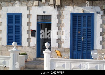 Europa, Spanien, Balearen, Mallorca, Palma, Ciudad Jardi, typische Hausfassade Stock Photo