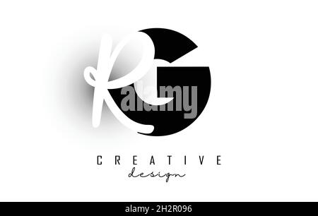 Letters GR logo with a minimalist design. Letters G and R with geometric and handwritten typography. Creative Vector Illustration with letters. Stock Vector