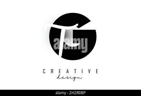 Letters GT logo with a minimalist design. Letters G and T with geometric and handwritten typography. Creative Vector Illustration with letters. Stock Vector