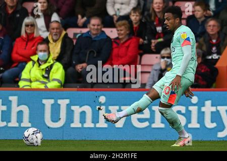 Josh Koroma #10 of Huddersfield Town passes the ball in ,  on 10/23/2021. (Photo by Craig Thomas/News Images/Sipa USA) Stock Photo