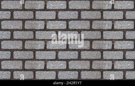 Grey granite rectangular paving stone, tiled granite stone. Seamless, tile stone Stock Photo