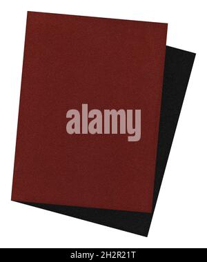 High rectangular black and red sandpaper surface texture, background sanding paper Stock Photo