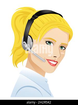 happy customer service woman smiling Stock Vector