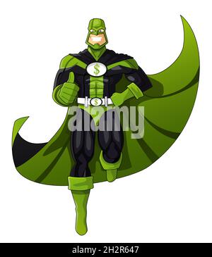 Superhero Money man - vector Illustration Stock Vector