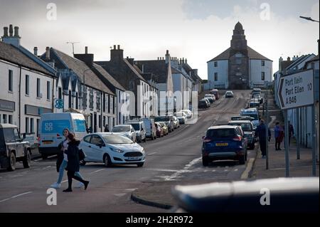 Main Street Bowmore Islay Scotland UK Stock Photo