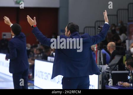 Cremona, Italy. 23rd Oct, 2021. Galbiati Paolo (Vanoli Cremona) during Vanoli Basket Cremona vs Happy Casa Brindisi, Italian Basketball A Serie Championship in Cremona, Italy, October 23 2021 Credit: Independent Photo Agency/Alamy Live News Stock Photo