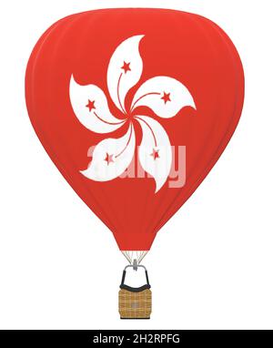 Hot Air Balloon with Hong Kong Flag Stock Vector