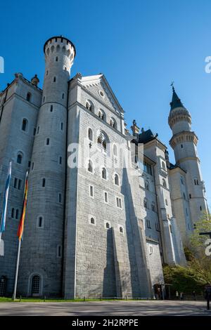 Views of the Neuschwanstein Castle, was commissioned by King Ludwig II of Bavaria, is one of the most visited castle in Europe, located in the municip Stock Photo