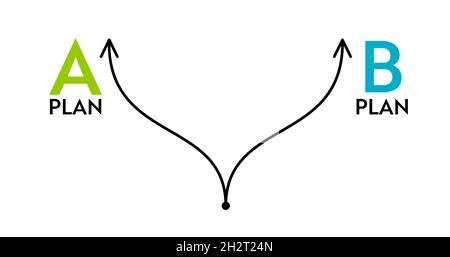 Different plan concept. Path A or B. Vector design elements for moder infographic. Stock Vector