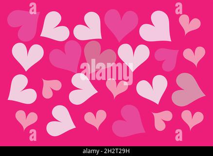 Beautiful seamless romantic pattern with pink and red hearts. Vector illustration for Valentine's Day, baby announcement, Mother's Day, Easter Stock Vector