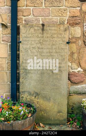 Georgian Gravestone, St. Bartholomew's Church. Colne, Lancashire. Stock Photo