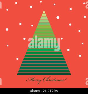 Christmas greeting card with stylized Christmas tree Stock Vector