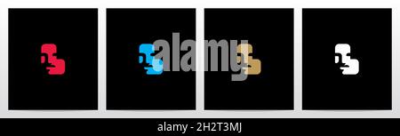 Human Face On Letter Logo Design L Stock Vector
