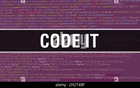 GET text written on Programming code abstract technology background of ...