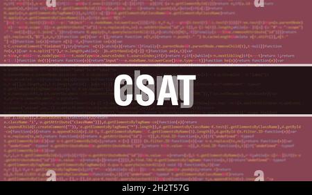 CSAT with Abstract Technology Binary code Background.Digital binary ...