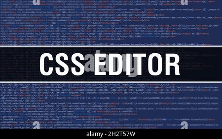 CSS editor with Digital java code text. CSS editor and Computer ...