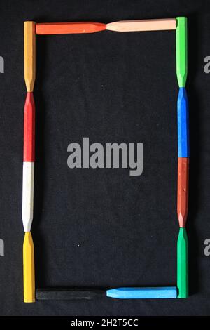 Crayon pencils with beautiful bright colors, for drawing and painting Stock Photo