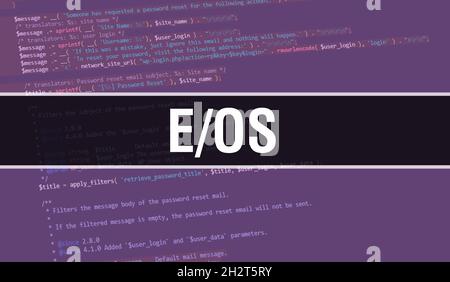 Programming Oes OS concept with Random Parts of Program Code.OS text written on ...