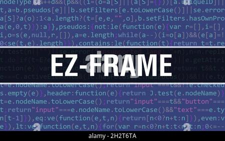 A-Frame text written on Programming code abstract technology background ...