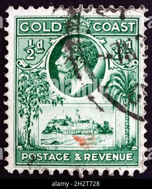 GOLD COAST - CIRCA 1928: a stamp printed in British colony Gold Coast ...