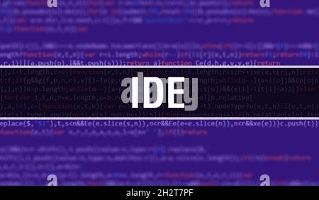 IDE with Abstract Technology Binary code Background.Digital binary data ...