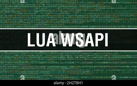 Lua with Binary code digital technology background. Abstract background ...